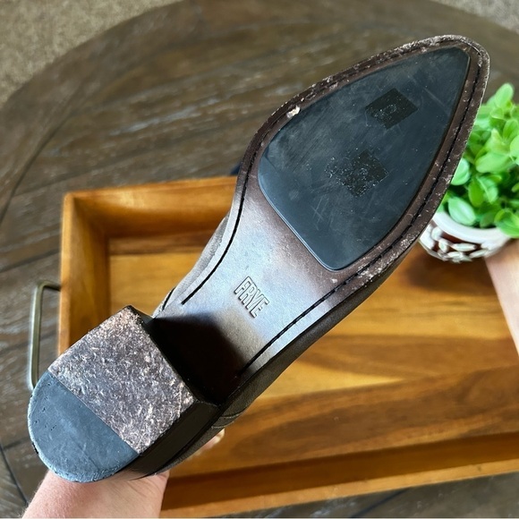 FRYE Eleanor Western Shootie Gray Oiled Leather Boots / Ankle Booties | … - Picture 11 of 12